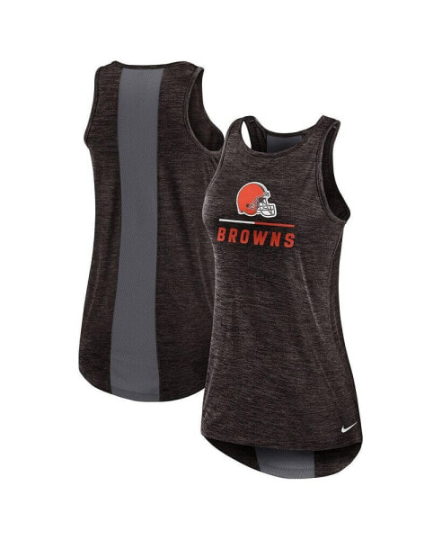 Women's Brown Cleveland Browns High Neck Performance Tank Top
