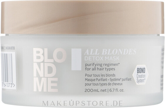 Detox-Maske für alle Haartypen - Schwarzkopf Professional Blondme All Blondes Detox Mask 200 ml