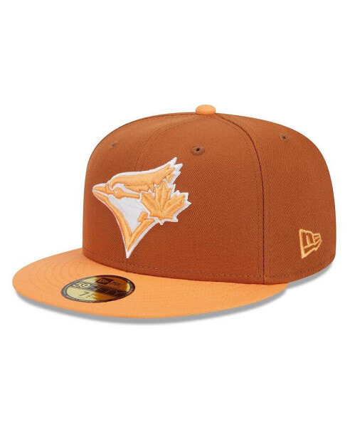 Men's Brown/Orange Toronto Blue Jays Spring Color Basic Two-Tone 59FIFTY Fitted Hat