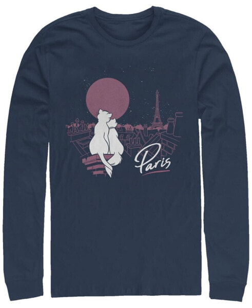 Aristocats Together in Paris Men's Long Sleeve Crew Neck T-shirt