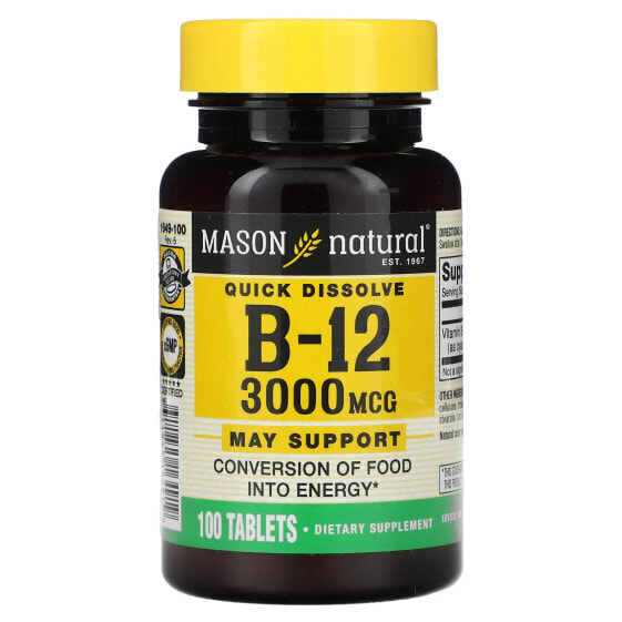 Vitamin B-12, 3,000 mcg, 100 Tablets