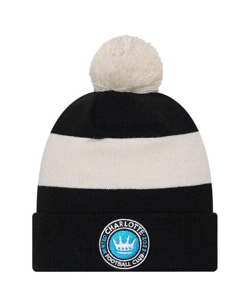 Men's Black Charlotte FC 2024 Kick Off Collection Cuffed Knit Hat with Pom