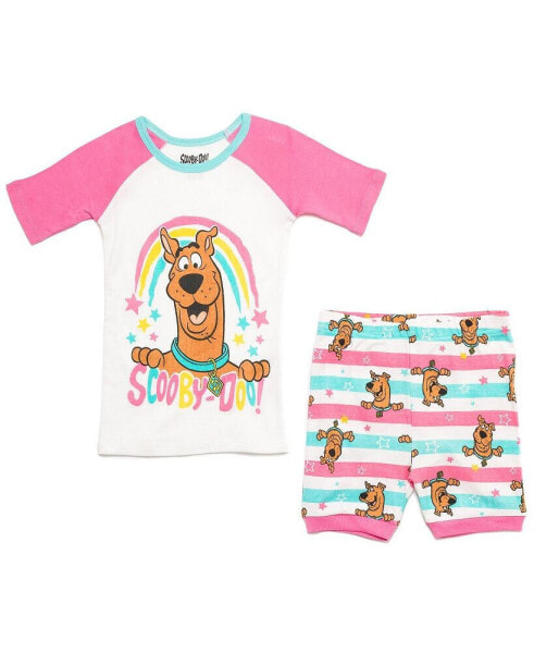 Toddler Girls Scooby Doo Pullover Pajama Shirt and Shorts Sleep Set to