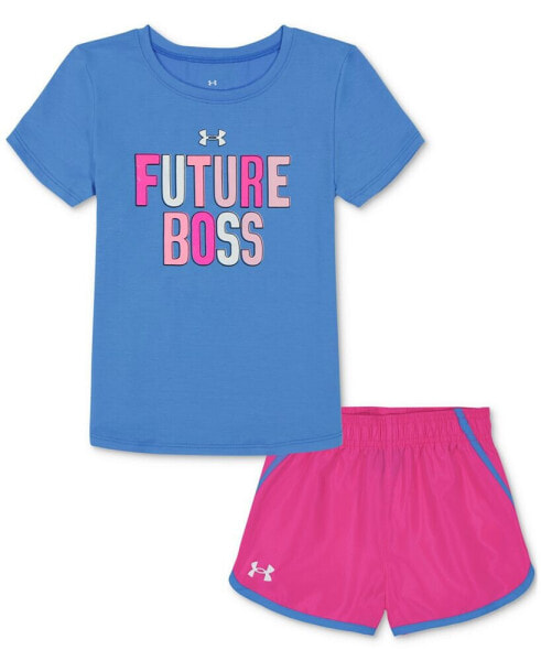Toddler & Little Girls Boss T-Shirt & Shorts, 2 Piece Set