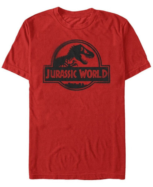 Jurassic World Fallen Kingdom Men's Black Spray Paint Logo Short Sleeve T-Shirt