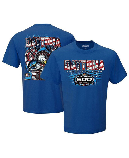 Men's Royal 2023 Daytona 500 Two Spot Knit Patriotic Eagle T-shirt