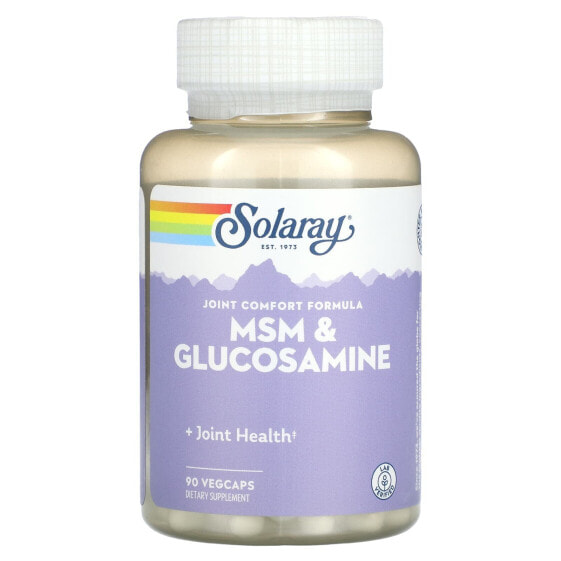 Витамины и БАДы для суставов и мышц SOLARAY MSM & Glucosamine, 180 VegCaps
