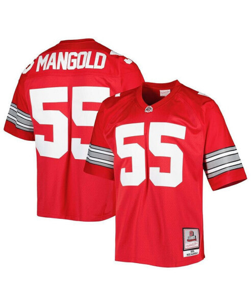 Men's Nick Mangold Scarlet Ohio State Buckeyes Authentic Jersey