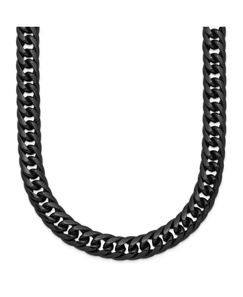 Polished Black IP-plated Double Curb Chain Necklace
