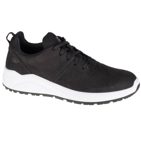Мужские кроссовки спортивные для бега черные текстильные низкие с белой подошвой 4F OBML251