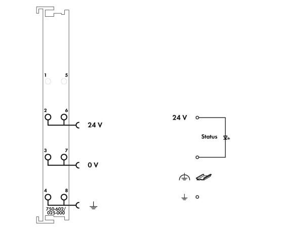 WAGO 750-602/025-000 - Gray - DIN 35 × 15 - 1.229 MJ - 0.08 mm² - 2.5 mm² - Cage clamp