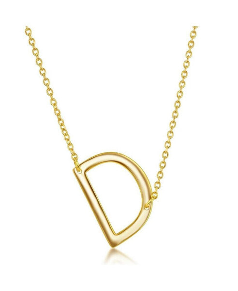 Gold Tone Sideways Initial Necklace