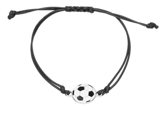Black textile bracelet Soccer ball