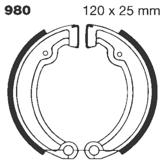 EBC Plain Series Organic 980 Brake Shoe