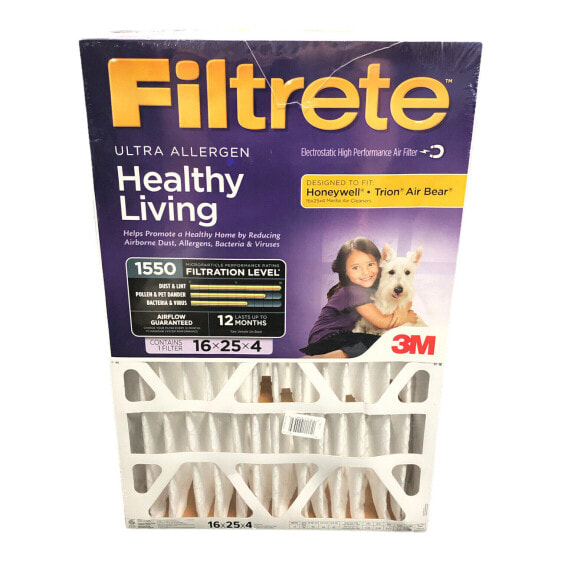 Filtrete 1550 Ultra Allergen High-Performance Replacement Air Filter, 16x25x4