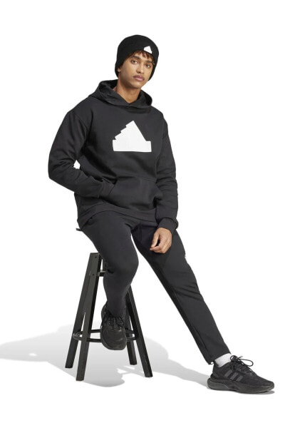 Siyah Erkek Kapüşon Yaka Sweatshirt Ir9181 M