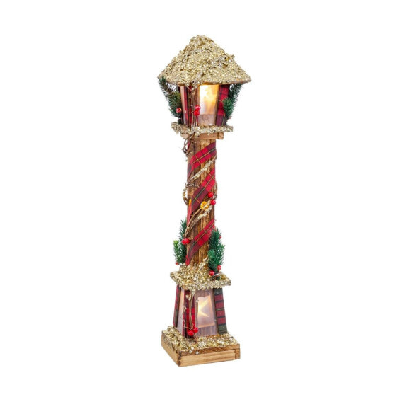 Новогоднее украшение Разноцветный Позолоченный Деревянный Пластик Ткань Фонарь 13 x 13 x 60 cm