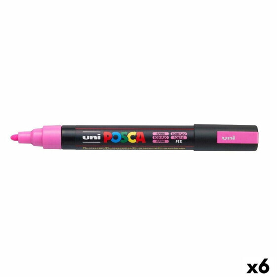 Флуоресцентный маркер POSCA PC-5M Розовый (6 штук)