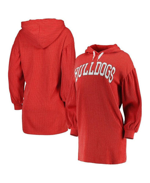 Women's Red Distressed Georgia Bulldogs Game Winner Vintage-Like Wash Tri-Blend Dress