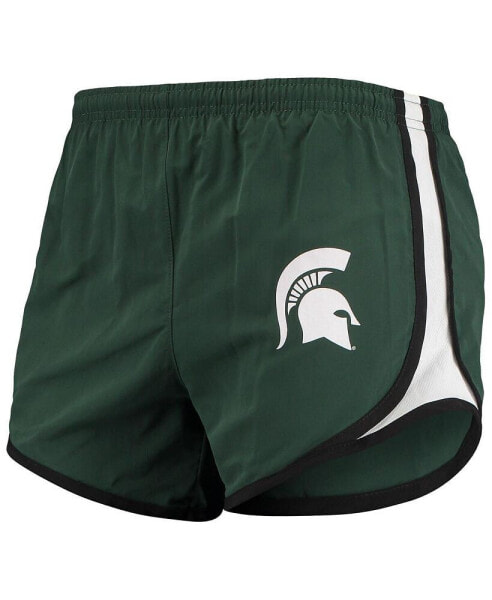 Women's Green and White Michigan State Spartans Elite Shorts