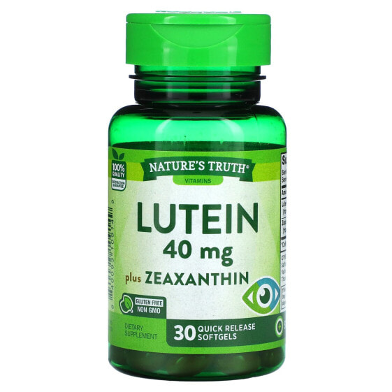 БАД с лютеином и зеаксантином Nature's Truth, 40 мг, 30 мягких капсул быстрого действия