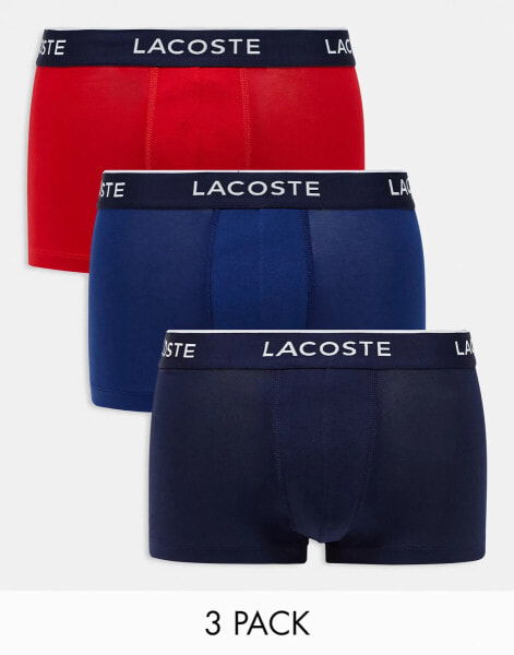 Lacoste 3 pack trunks in multi