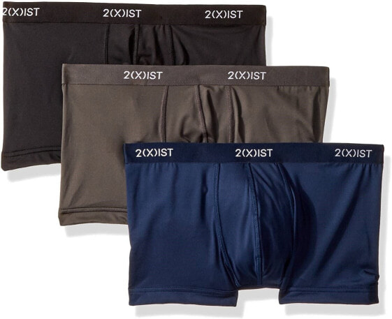 2(X)Ist 176612 Mens 3-Pack Boxer Brief Underwear Black/Charcoal/Navy Size Medium