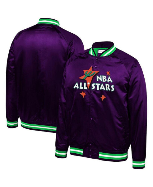 Men's Purple 1995 NBA All-Star Game Lightweight Satin Full-Snap Jacket