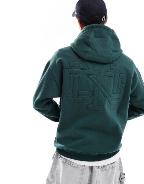 Pull&Bear New York City printed hoodie in bottle green