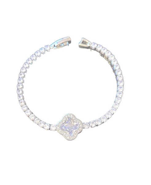 Crystal Clover Tennis Bracelet