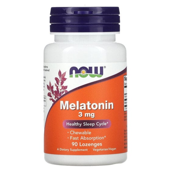 БАД с мелатонином NOW 3 мг, 90 таблеток для рассасывания