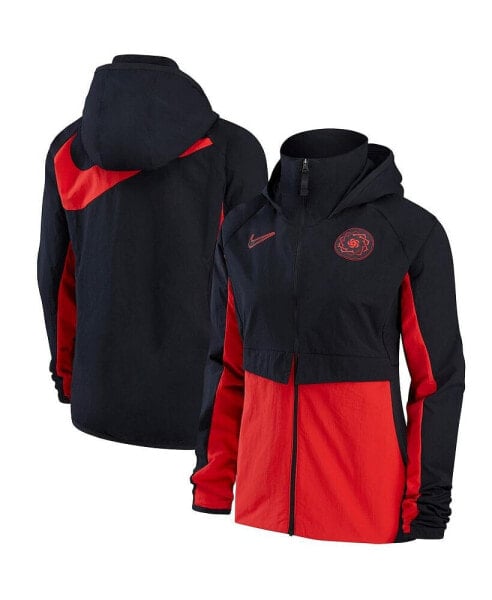 Свитшот Nike женский черного цвета FC Portland Thorns All-Weather Raglan Performance Full-Zip Hoodie Jacket