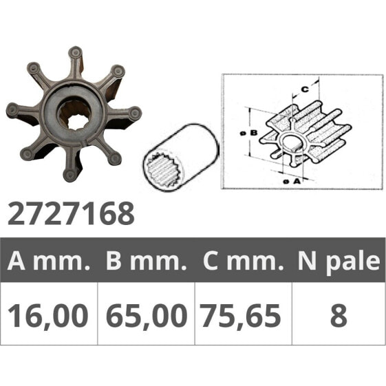 FINNORD Jabsco 17018 Volvo 3583602-3593573 8 Blades Impeller