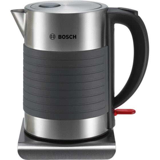 Электрический чайник BOSCH TWK7S05 - 1.7 л - 2200 Вт - черный - серый - индикатор уровня воды - защита от перегрева - беспроводной
