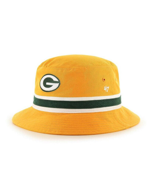 Men's Gold Green Bay Packers Striped Bucket Hat