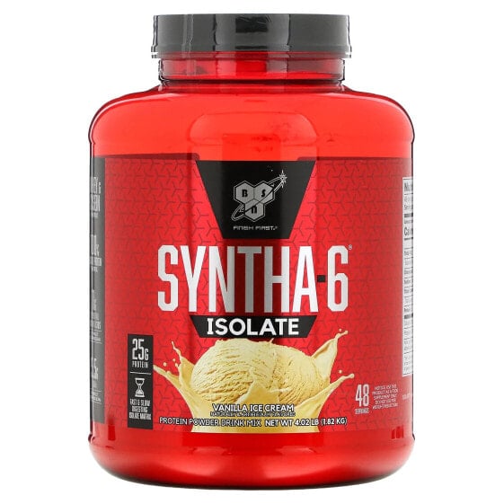 Протеин сывороточный BSN Syntha-6 Isolate, порошок для напитка, вкус ванильного мороженого, 4,02 фунта (1,82 кг)