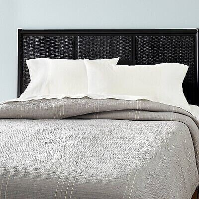 Full/Queen Microstripe Matelassé Coverlet Jet Gray - Hearth & Hand with Magnolia