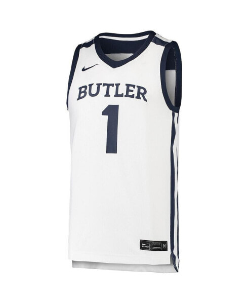 Men's #1 White Butler Bulldogs Team Replica Basketball Jersey