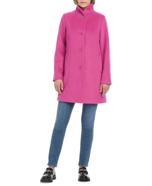 Women's Single-Breasted Stand-Collar Coat