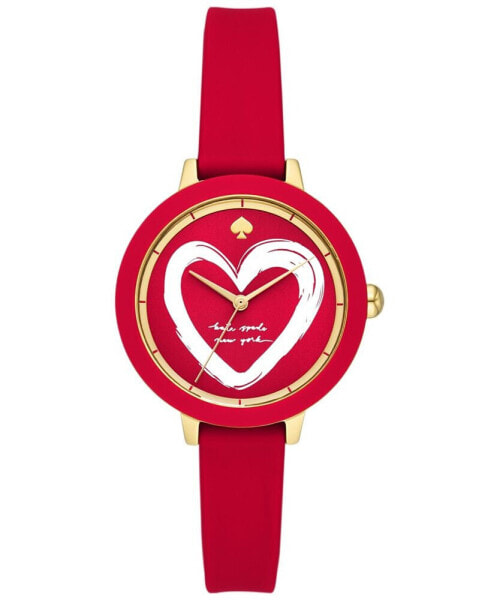 Часы и аксессуары kate spade new york Женские Наручные Часы Park Row Red Silicone 34мм