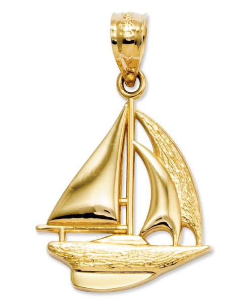 Macy's 14k Gold Charm, Sailboat Charm