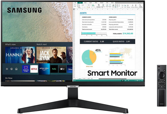 Samsung M5 Smart Monitor S32AM501NU 32 Inch VA Panel Screen with Speakers FHD Resolution Refresh Rate 60Hz Borderless Smart TV Apps with Remote Control Auto Source Switch Plus White