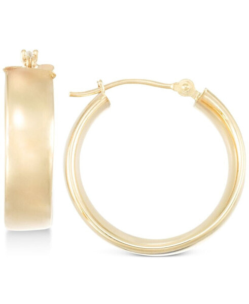 Polished Wide Hoop Earrings in 10k Gold