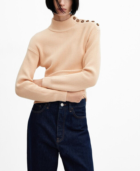 Women's Shoulder Buttons Sweater