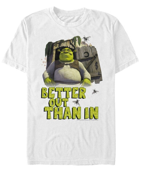 Shrek Men's Better Out Than In Outhouse Portrait Short Sleeve T-Shirt