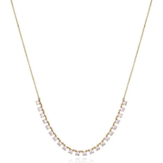 Elegantní pozlacený náhrdelník se zirkony Elegant 13150C100-30