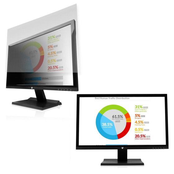 V7 Privacy Filter WS 24" 16:10 - 61 cm (24") - 16:10 - Monitor - Framed display privacy filter - Glossy / Matt - Anti-glare