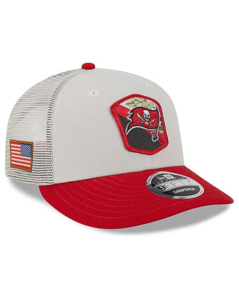 Men's Stone, Scarlet Tampa Bay Buccaneers 2023 Salute To Service Low Profile 9FIFTY Snapback Hat