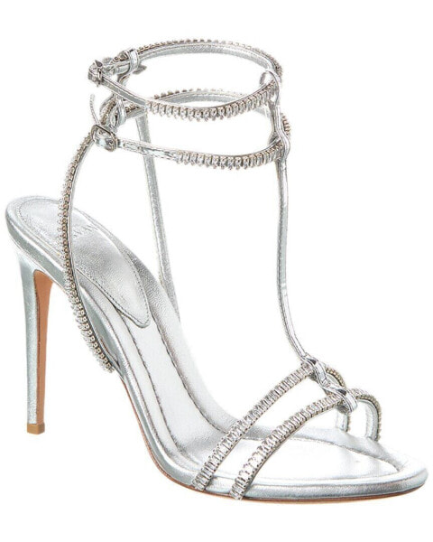 Alexandre Birman Martina Crystal 100 Leather Sandal Women's Silver 38.5