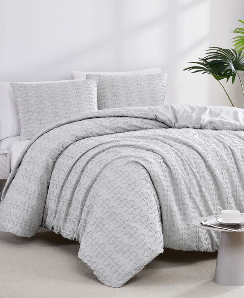 Dhara 2 Piece Textured Duvet Cover and Sham Set, Twin/Twin XL